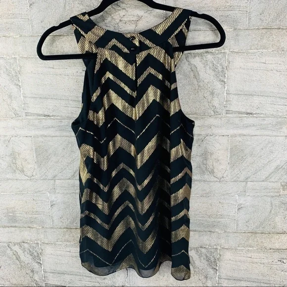 IZ Byer Black & Gold Chevron Top size medium - Picture 6 of 11